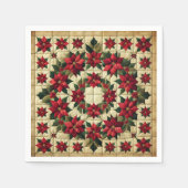 Patchwork Poinsettia Wreath Decoupage Napkins Serviette (Vorderseite)