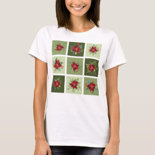 Patchwork Poinsettias T - Shirt