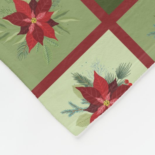 Patchwork Poinsettias T - Shirt Fleecedecke (Ecke)
