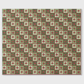 Patchwork Poinsettias T - Shirt Geschenkpapier (Flach)