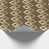 Patchwork Poinsettias T - Shirt Geschenkpapier (Ecke)