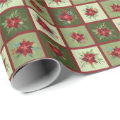 Patchwork Poinsettias T - Shirt Geschenkpapier (Rolleneckpunkt)