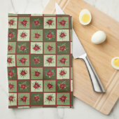 Patchwork Poinsettias T - Shirt Geschirrtuch (Viertel Falte)