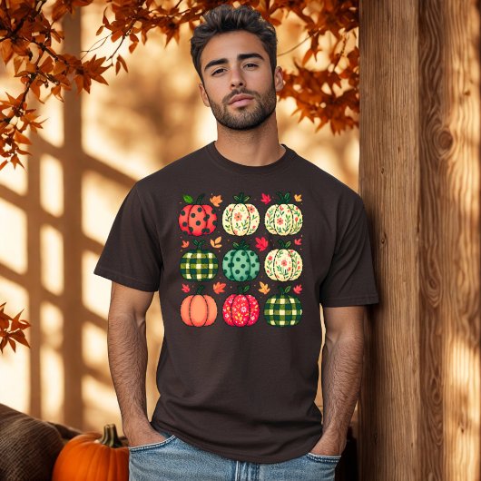 Patchwork Pumpkin Coquette Pumpkin T-Shirt