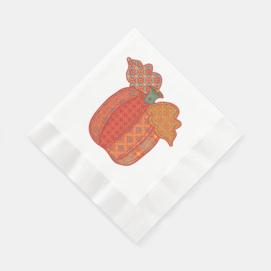 Patchwork Pumpkin Erntedank Luncheon Napkin Serviette (Ecke)