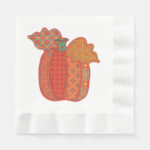 Patchwork Pumpkin Erntedank Luncheon Napkin Serviette