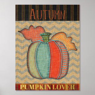 Patchwork Pumpkin Lover Herbst Foliendrucke