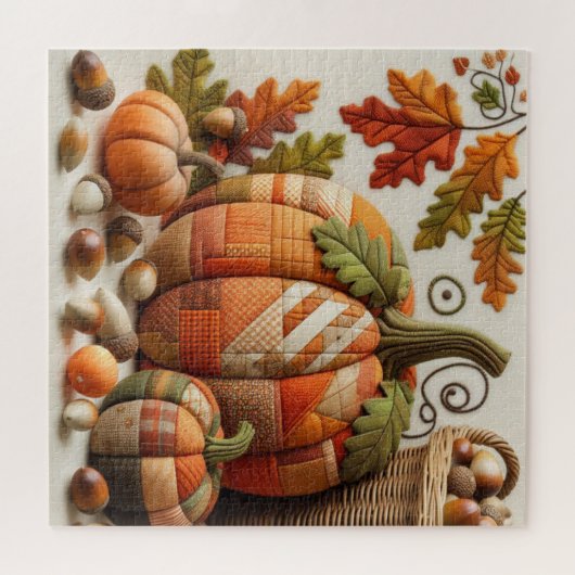 Patchwork Pumpkin Puzzle (Horizontal)