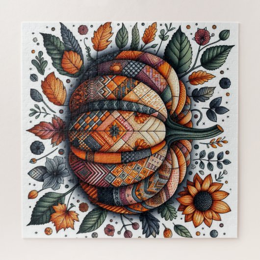 Patchwork Pumpkin Puzzle (Horizontal)