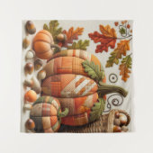 Patchwork Pumpkin Tapestry Wandteppich (Vorderseite (Horizontal))