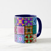 Patchwork quadriert Tasse (VorderseiteRechts)