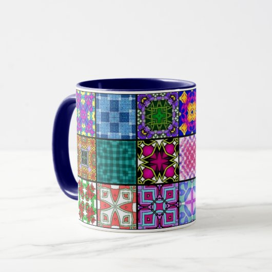 Patchwork quadriert Tasse (Vorderseite Links)