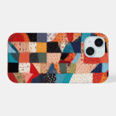 Patchwork Quilt Abstraktes Muster iPhone 15 Hülle (Rückseite (Horizontal))