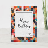 Patchwork Quilt and Needle Birthday Karte (Vorderseite)