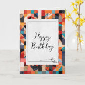 Patchwork Quilt and Needle Birthday Karte (Gelbe Blume)