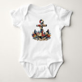 Patchwork-Quilt-Anker Baby Strampler (Vorderseite)