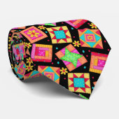 Patchwork Quilt Art Men's Krawatte (Gerollt)