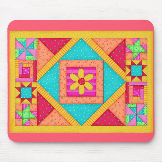 Patchwork Quilt Art Mousepad (Vorne)