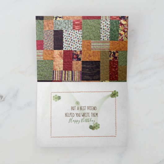 Patchwork Quilt Birthday for Friend Karte (Innenseite)