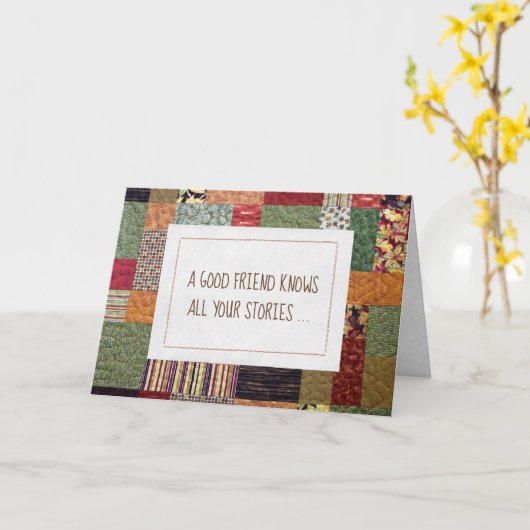 Patchwork Quilt Birthday for Friend Karte (Gelbe Blume)