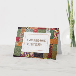 Patchwork Quilt Birthday for Friend Karte