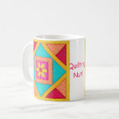 Patchwork Quilt Block "Quilt Nut"-Tasse Kaffeetasse (Vorderseite Links)