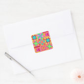Patchwork Quilt Blocks Square Sticker (Umschlag)