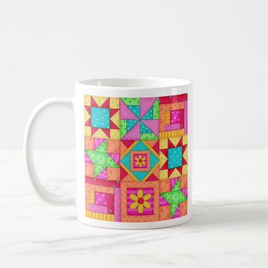 Patchwork Quilt Blocks-Tasse Kaffeetasse (Links)