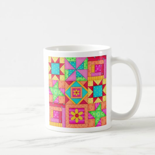 Patchwork Quilt Blocks-Tasse Kaffeetasse (Rechts)