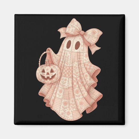 Patchwork Quilt Blume Nk Ghost Coquette Halloween Magnet (Vorne)
