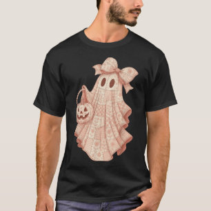 Patchwork Quilt Blume Nk Ghost Coquette Halloween T-Shirt