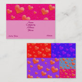 PATCHWORK QUILT BUSINESS CARDS - VALENTINES DESIGN VISITENKARTE (Vorne/Hinten)