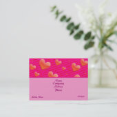 PATCHWORK QUILT BUSINESS CARDS - VALENTINES DESIGN VISITENKARTE (Stehend Vorderseite)