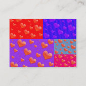 PATCHWORK QUILT BUSINESS CARDS - VALENTINES DESIGN VISITENKARTE (Rückseite)