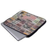 Patchwork-Quilt-Collage nahtloser Druck. Laptopschutzhülle (Vorne Knopf)
