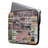 Patchwork-Quilt-Collage nahtloser Druck. Laptopschutzhülle (Vorderseite Links)