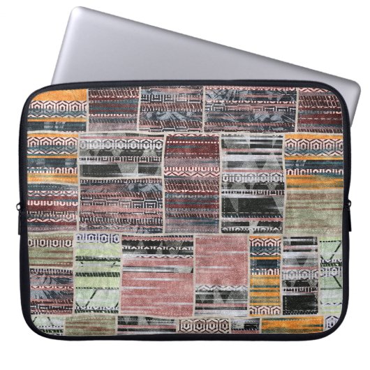 Patchwork-Quilt-Collage nahtloser Druck. Laptopschutzhülle (Vorderseite)