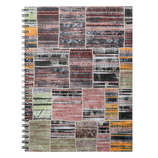 Patchwork-Quilt-Collage nahtloser Druck. Notizblock (Vorderseite)