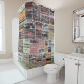 Patchwork Quilt Collage Nahtloses Drucken. Duschvorhang (Beispiel)