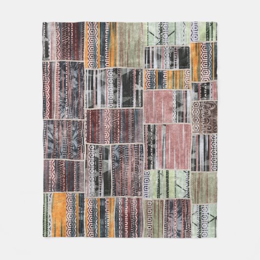 Patchwork Quilt Collage Nahtloses Drucken. Fleecedecke (Vorderseite)