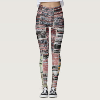 Patchwork Quilt Collage Nahtloses Drucken. Leggings