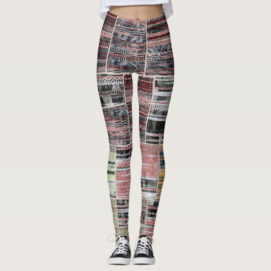 Patchwork Quilt Collage Nahtloses Drucken. Leggings (Vorderseite)