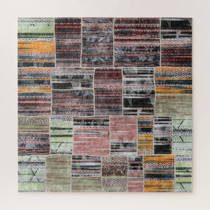 Patchwork Quilt Collage Nahtloses Drucken. Puzzle