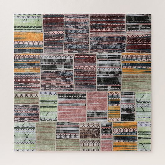 Patchwork Quilt Collage Nahtloses Drucken. Puzzle (Vertikal)
