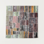 Patchwork Quilt Collage Nahtloses Drucken. Wandteppich (Vorderseite (Horizontal))