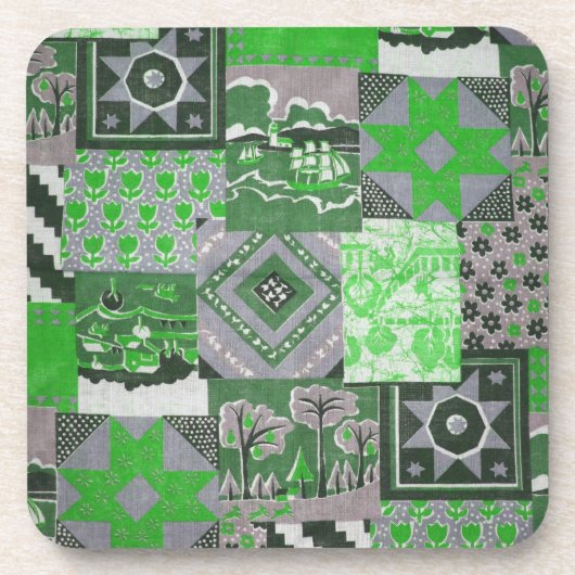 Patchwork Quilt Cork Untersetzer (Vorderseite)
