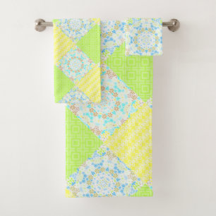 Patchwork Quilt dekorative Retro Vintagen Blumenau Badhandtuch Set