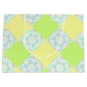 Patchwork Quilt dekorative Retro Vintagen Blumenau Große Geschenktüte