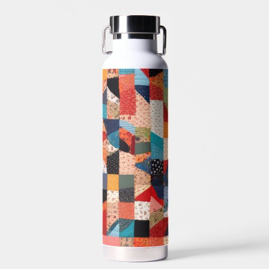 Patchwork Quilt Design Trinkflasche (Vorne)