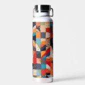 Patchwork Quilt Design Trinkflasche (Rückseite)